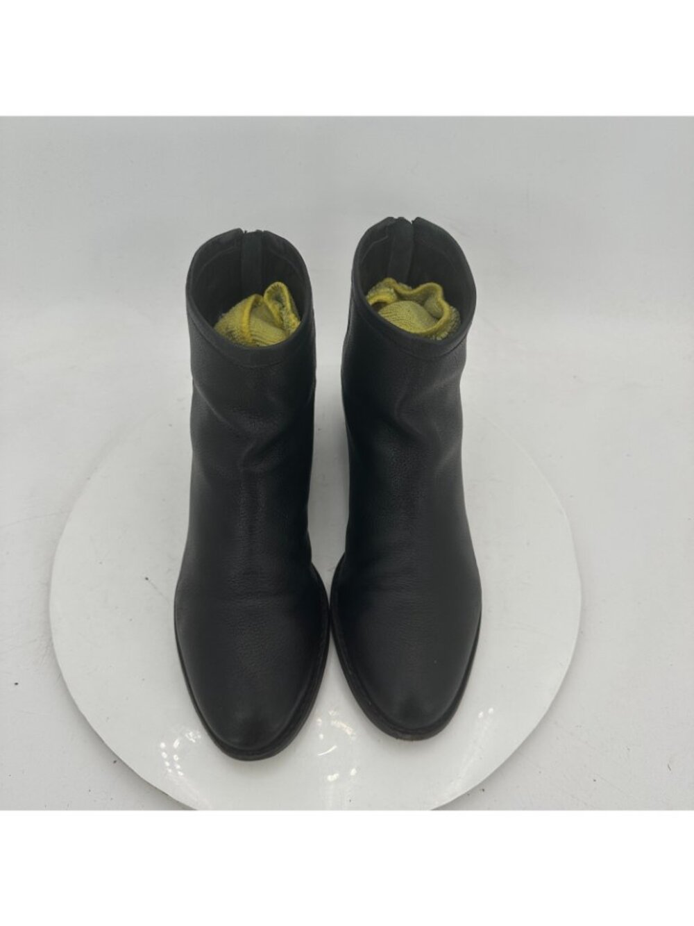 Loeffler Randall Women Size 7.5B Black Leather Back Zip Ankle Low Heel Boot - Picture 3 of 11